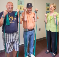Dr. Janet Larson with two patients