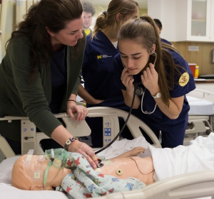 Students in Physical Assessment Lab Simulation Room