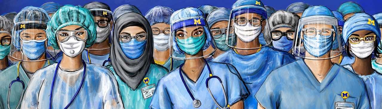 nurses and doctors with personal protective equipment