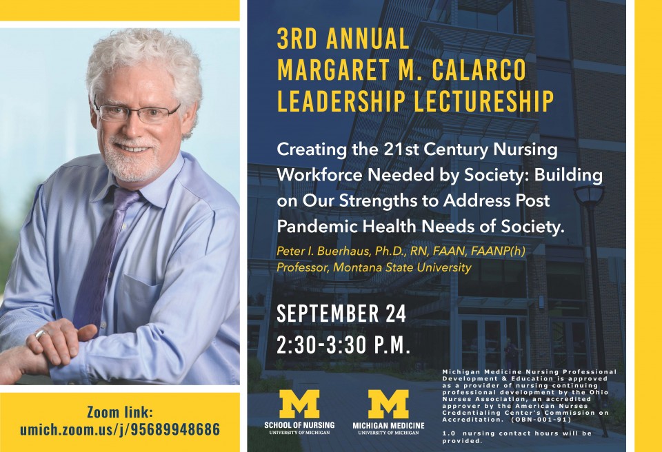 Calarco lecture Dr. Peter Buerhaus, Professor, Montana State University, College of Nursing