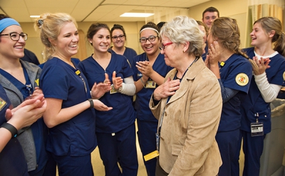 No doubt about it: U-M Nursing students are appreciative of support from donors like Sara Rothschild. U-M Nursing students are appreciative of support from donors like Sara Rothschild.