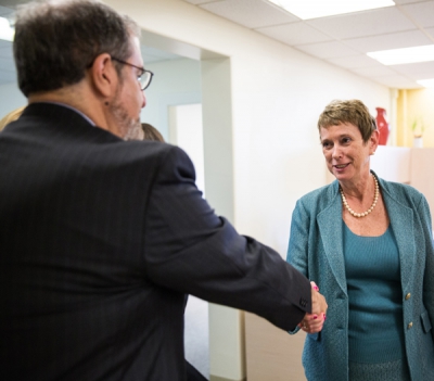 Dr. Titler meets new U-M President Mark Schlissel