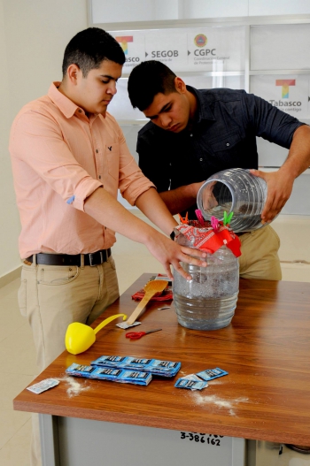 Team members using the purifier Team members using the purifier