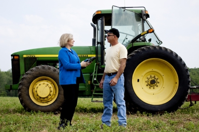 Dr. McCullagh with Farm Worker