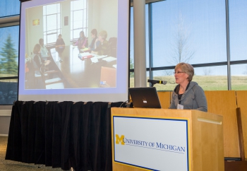Dr. Brush gives a presentation at Dean's Research Day