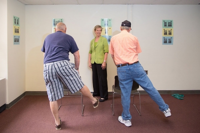 Dr. Larson oversees some of the physical activities