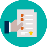 Person holding checklist