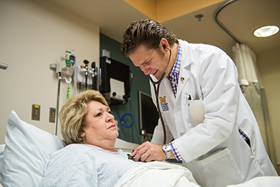 Blush checks on a patient