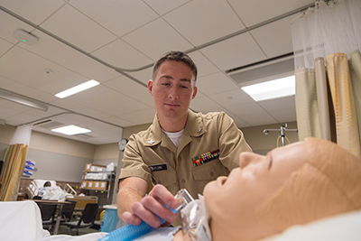 DeLong in UMSN's Clinical Learning Center