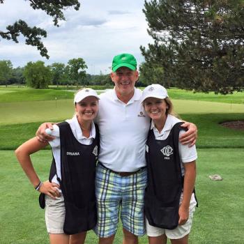 Forde (right) on the golf course