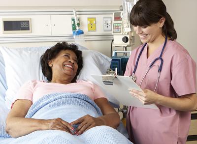 Patient and nurse at the bedside