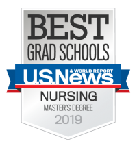 U.S. News and World Report 2019 badge for Master of Nursing