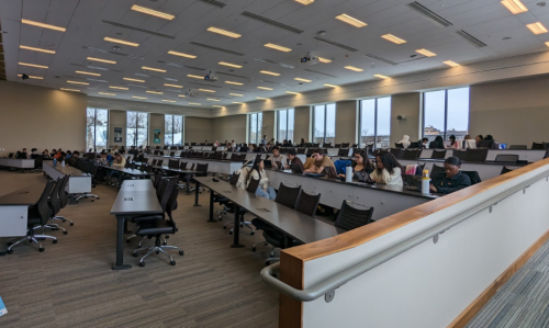Lecture hall with students